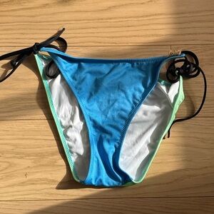 NWT Victorias Secret Blue Green XL Tie Thong Bikini Bottom Swimsuit